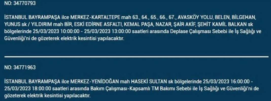 İstanbullular dikkat! Yarın bu ilçelerde elektrikler kesilecek 23